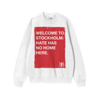Custom Hate Has No Home Here Sweatshirt featuring a bold red panel with white text, perfect for community leaders. This midwe