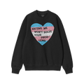 No Trans Hate Shirt featuring a bold heart graphic in trans pride colors, emblazoned with the empowering message “HATING ME