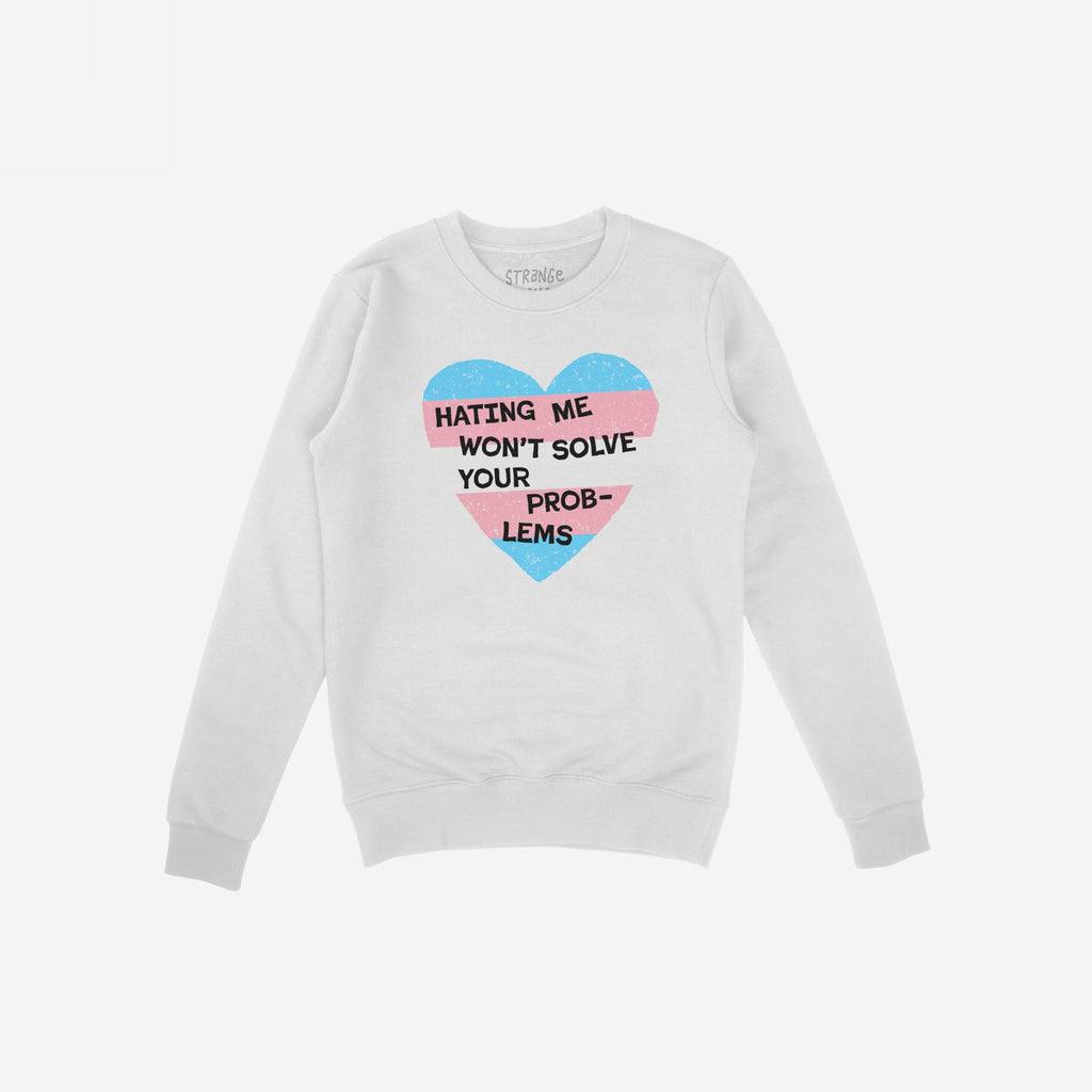 No Trans Hate Shirt featuring a bold slogan over a pastel heart design, embodying trans pride and resistance to ignorance. Perfect for expressing support and visibility in diverse settings.