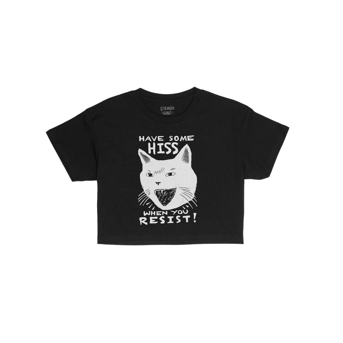 Hiss When You Resist Cat Crop Top