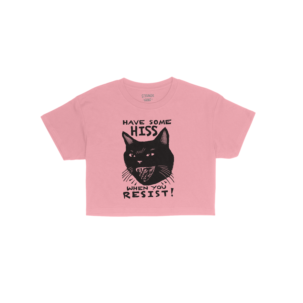 Hiss When You Resist Cat Crop Top