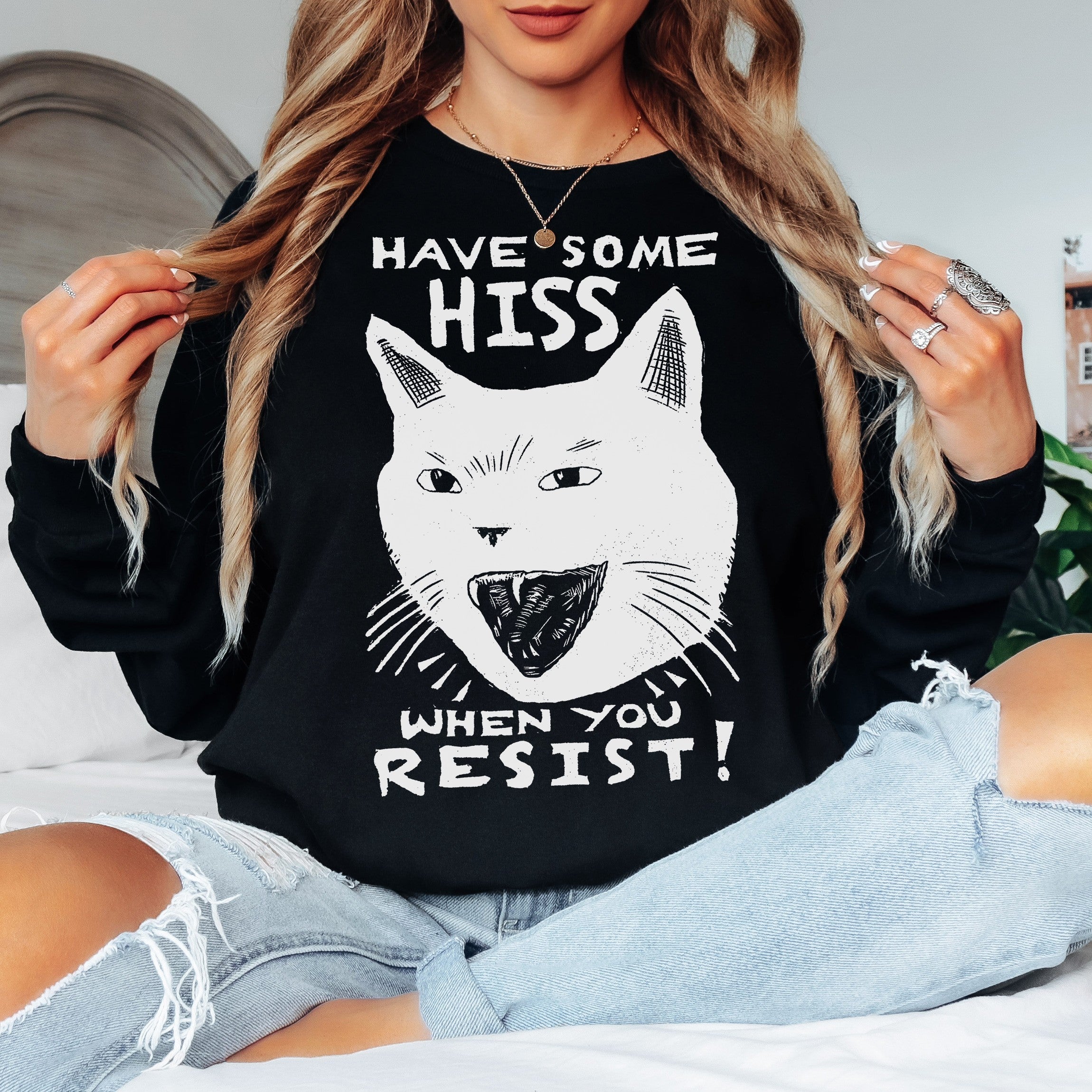 Hiss When You Resist Cat T-shirt