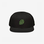 Hop Nug Hat features a black snapback cap with a green hop-cone design embroidered on the front, perfect for craft beer enthusiasts who appreciate bold style and subtle nods to their passion.