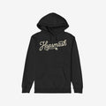 Hopsmash Hoodie & Sweatshirt: Black pullover hoodie featuring Hopsmash in cream script with a hop-cone graphic. Perfect for hop enthusiasts expressing bold opinions on craft beer culture.
