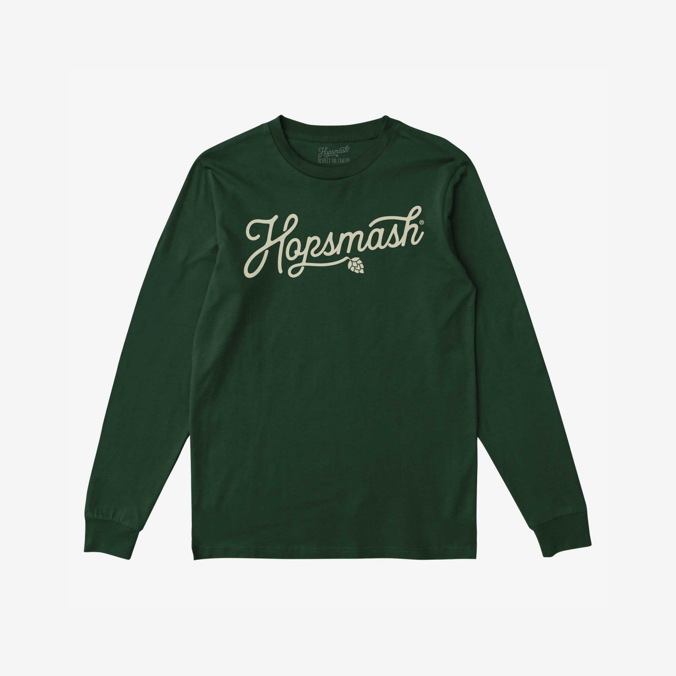 The Hopsmash T-shirt features a Hopsmash script with a hop-cone icon, perfect for beer enthusiasts who celebrate individuality and boldness.