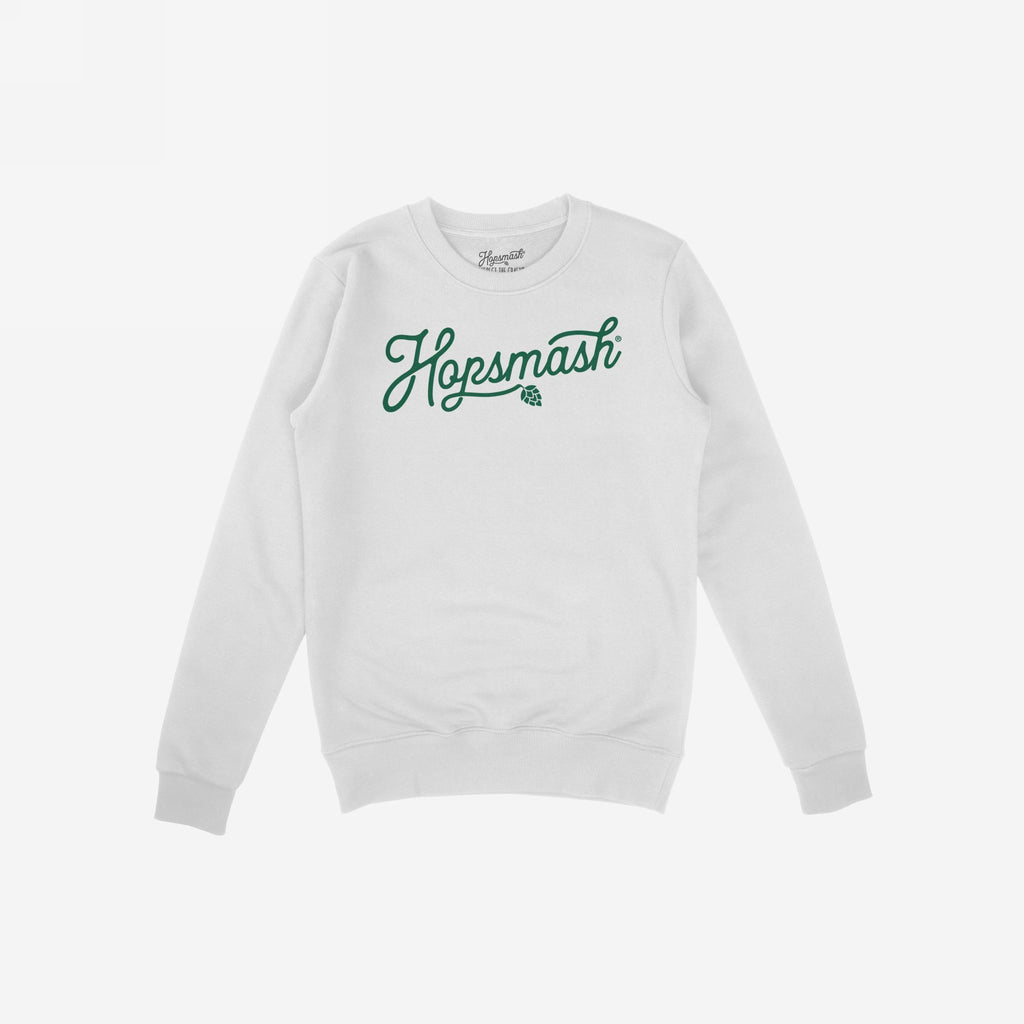 Hopsmash Hoodie & Sweatshirt featuring Hopsmash in green script with a hop-cone icon, offering cozy comfort and bold style for hop enthusiasts. Perfect for expressing passionate opinions on craft beer.