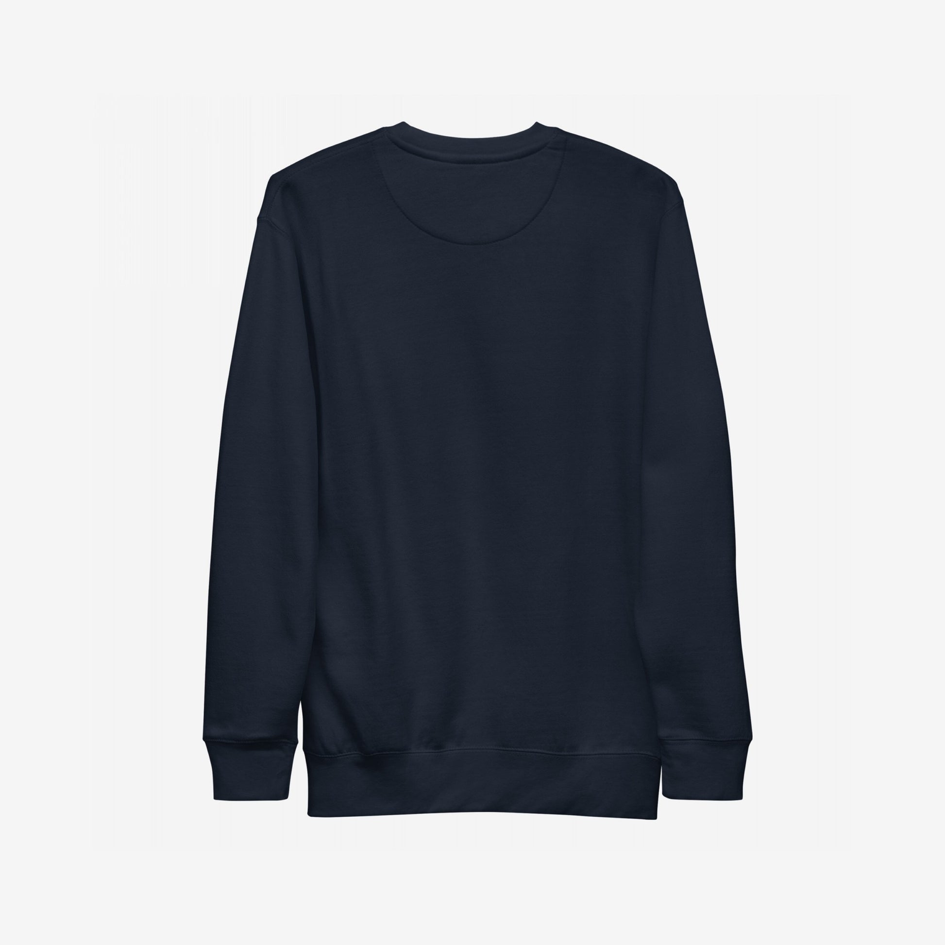 Chicago No Kings Flag Hoodie & Sweatshirt: A plain, long-sleeved, navy-blue crewneck sweatshirt, symbolizing Chicago pride and anti-authoritarian spirit, perfect for those championing justice and community empowerment.
