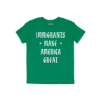 Immigrants Make America Great Shirt featuring white Gothic lettering highlights a powerful message supporting immigrant right