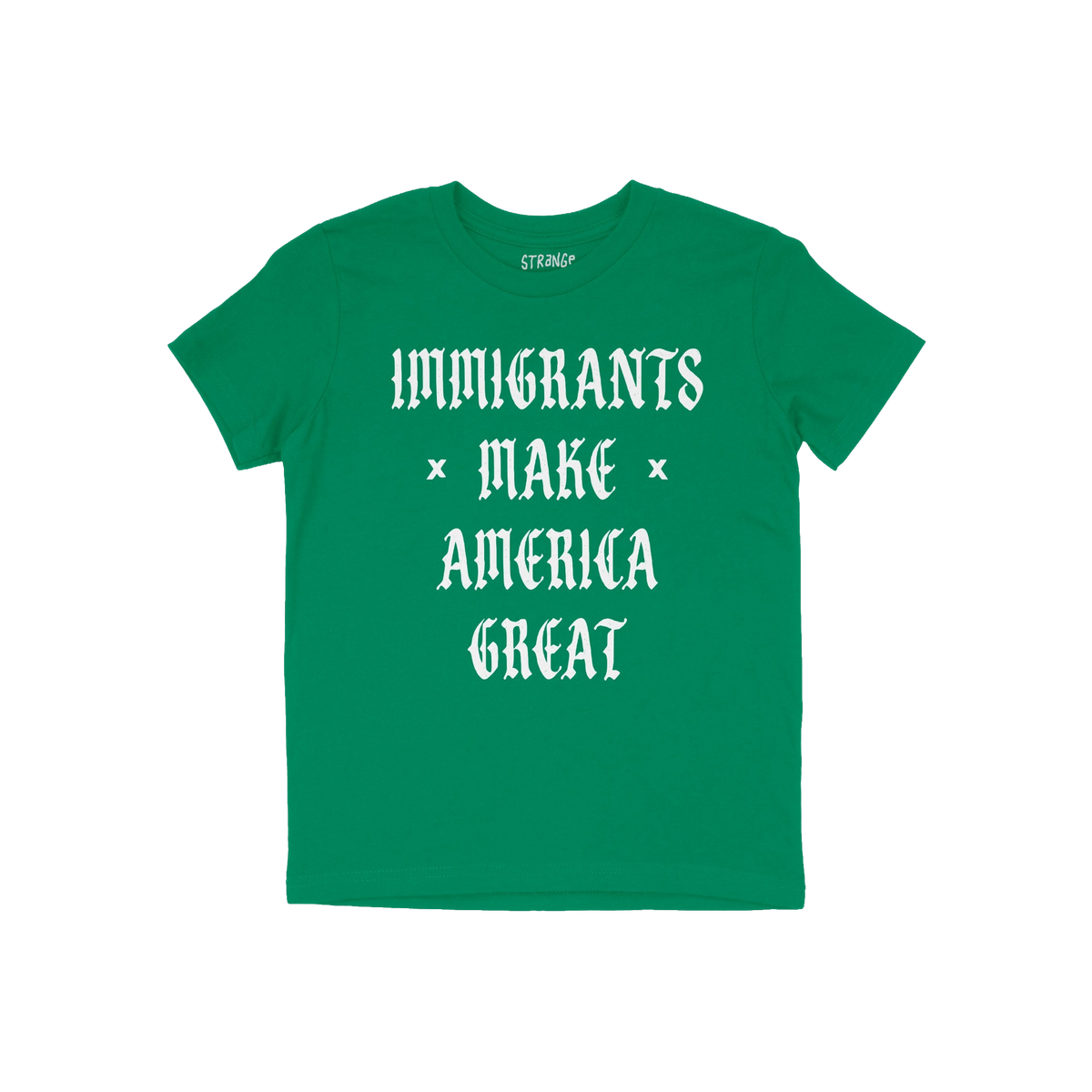 Immigrants Make America Great Shirt featuring white Gothic lettering highlights a powerful message supporting immigrant right