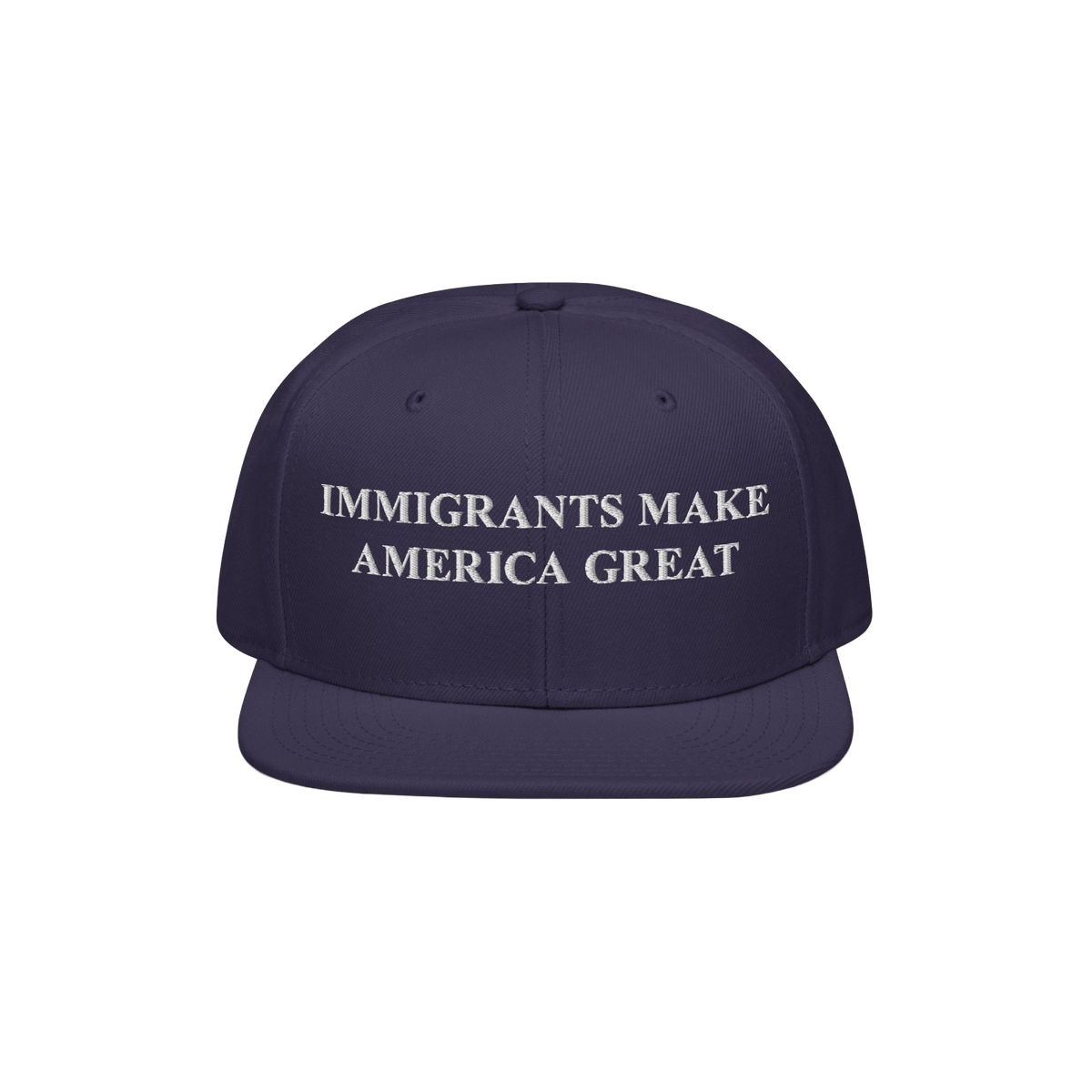Immigrants Make America Great Hat with white embroidery boldly displays its message, designed for advocacy and solidarity. Id