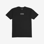 Intensive Purposes T-shirt featuring bold white text on the chest, humorously embracing linguistic errors. The back neckline discreetly displays the “STRANGE ALLIES” label, embodying a cheeky nod to confidently incorrect language.