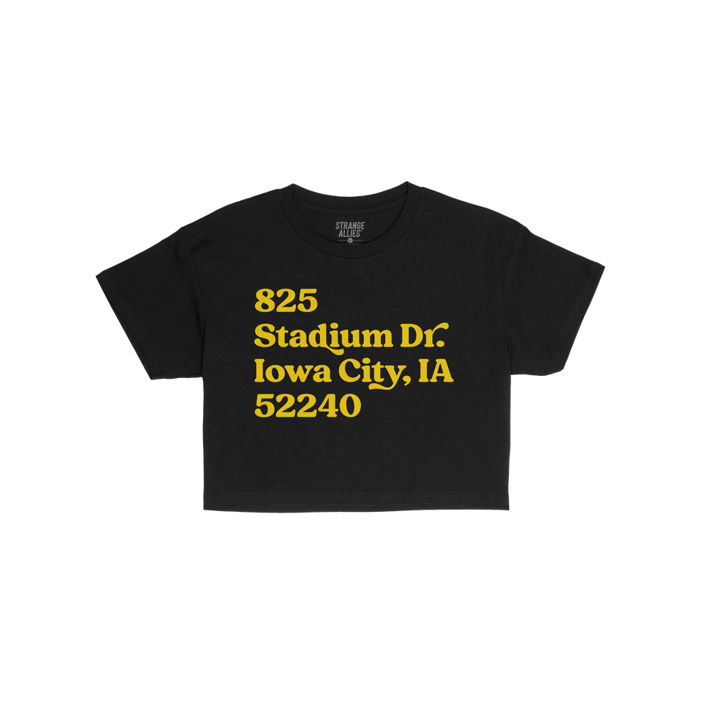 Iowa Football Stadium Address Crop Top