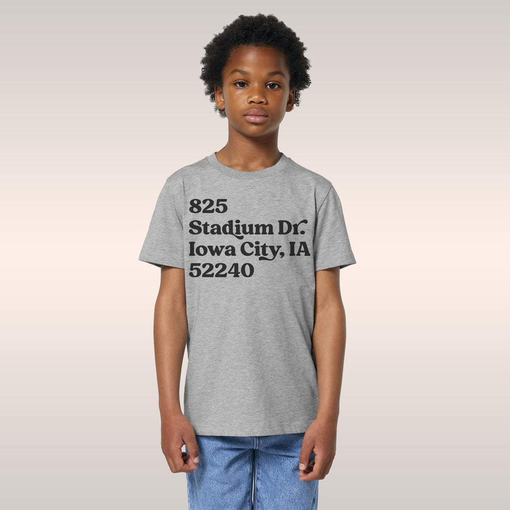 Iowa Football Stadium Address Kids T-shirt