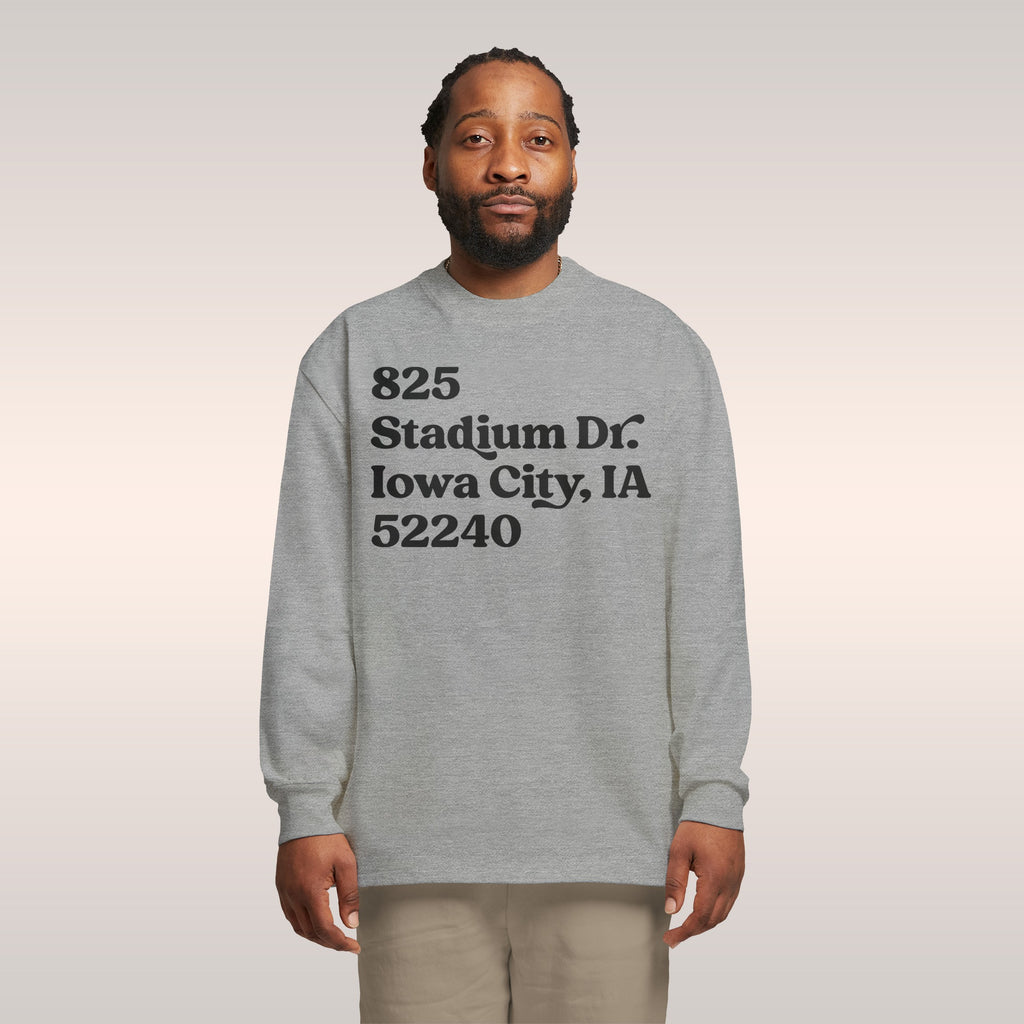 Iowa Football Stadium Address Long Sleeve T-shirt
