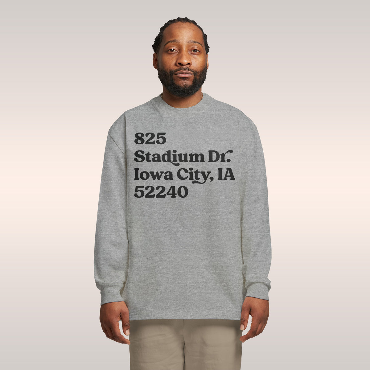 Iowa Football Stadium Address Long Sleeve T-shirt