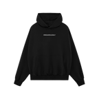 Plain black pullover hoodie with IRREGARDLESSLY in white letters across the chest, featuring a kangaroo pocket, drawstrings, 