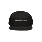 Black Irregardlessly Hat with white embroidery, ideal for language rebels. A bold statement piece from a store supporting equ