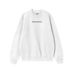 Irregardlessly Hoodie & Sweatshirt: A plain white crew-neck sweatshirt with IRREGARDLESSLY in black on the chest, from ALLIES