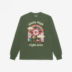 Kinda High T-shirt featuring a retro psychedelic design with a sun, rainbow, clouds, flowers, and mushrooms, captures a whimsical, introspective vibe with the phrase kinda high right now above and below.