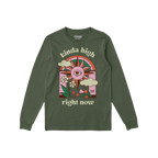 Kinda High T-shirt featuring a retro psychedelic design with a sun, rainbow, clouds, flowers, and mushrooms, captures a whims