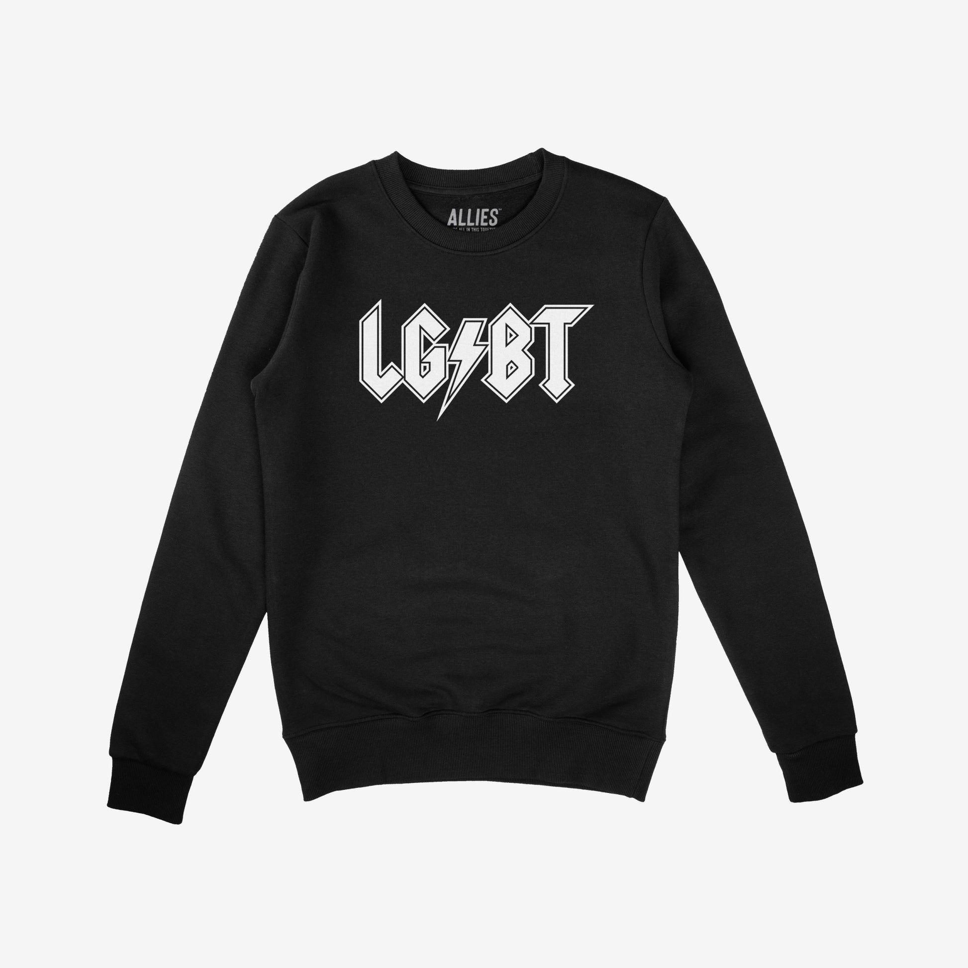 LGBTQ Rocks Sweatshirt Black by Strange Allies