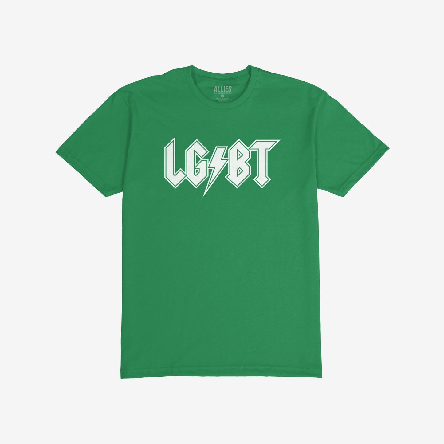 LGBTQ Rocks T-shirt Short Sleeve Kelly Green by Strange Allies