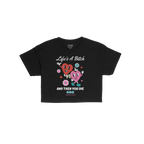 Life's A Bitch Women's Baby Tee features cartoon hearts dancing among flowers, paired with the phrase Life's A Bitch, And The
