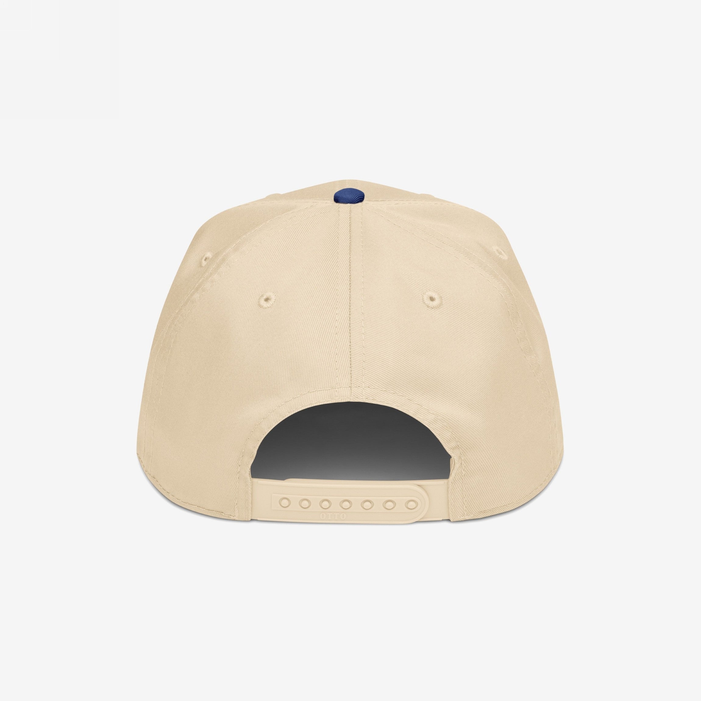 The MAGA Is A Hate Group Hat features a light beige six-panel design with a navy-blue button, adjustable snap-back closure, symbolizing resistance against hate, and advocating for equality.