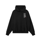 Make Art Every Day Hoodie featuring a minimalist EGOPROOF logo with a red heart on the chest, a cozy hood, drawstrings, and a