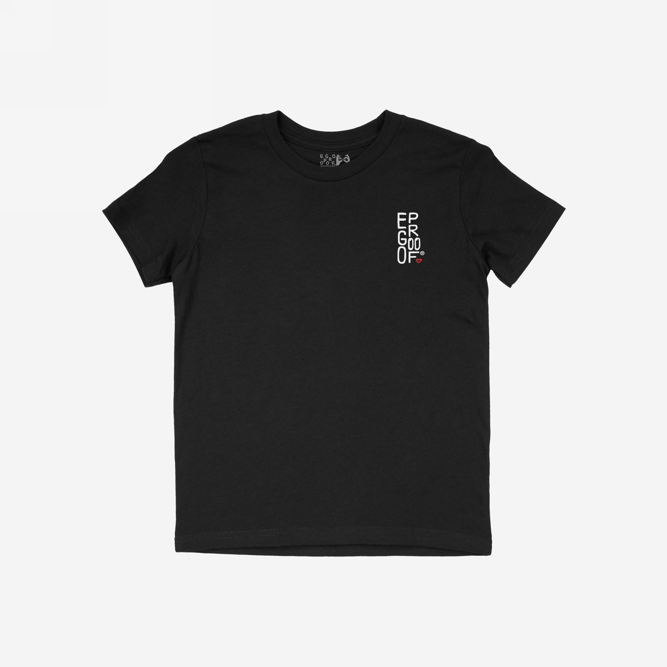 Make Art Every Day T-shirt features a small white EGOPROOF logo with a red heart on the chest, perfect for creative expression. Unisex fit, ideal from studio to street.