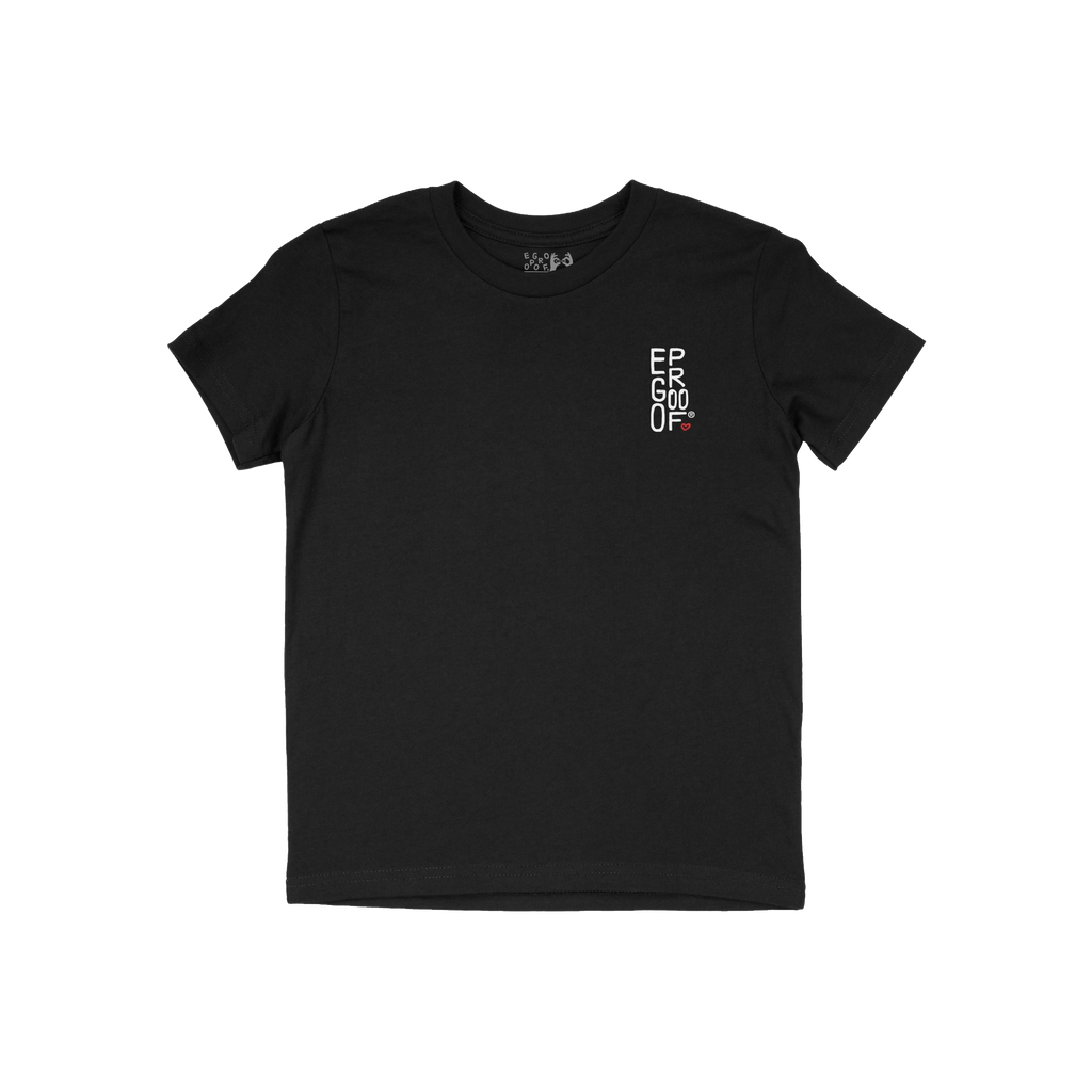 Make Art Every Day T-shirt features a small white EGOPROOF logo with a red heart on the chest, perfect for creative expressio