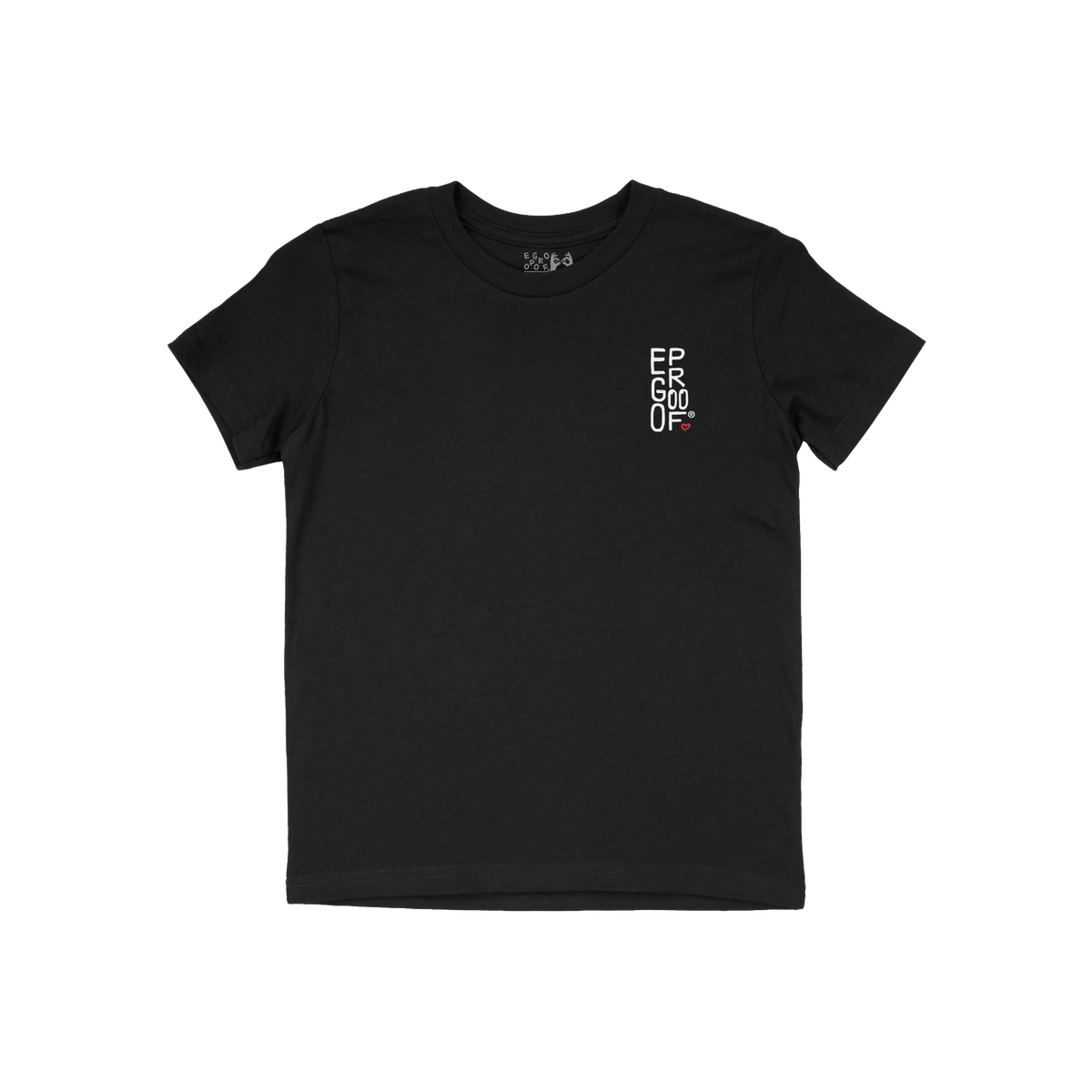 Make Art Every Day T-shirt features a small white EGOPROOF logo with a red heart on the chest, perfect for creative expressio