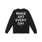 Black Make Art Every Day T-shirt featuring bold white text on the back, embodying creative expression and inclusivity. Unisex