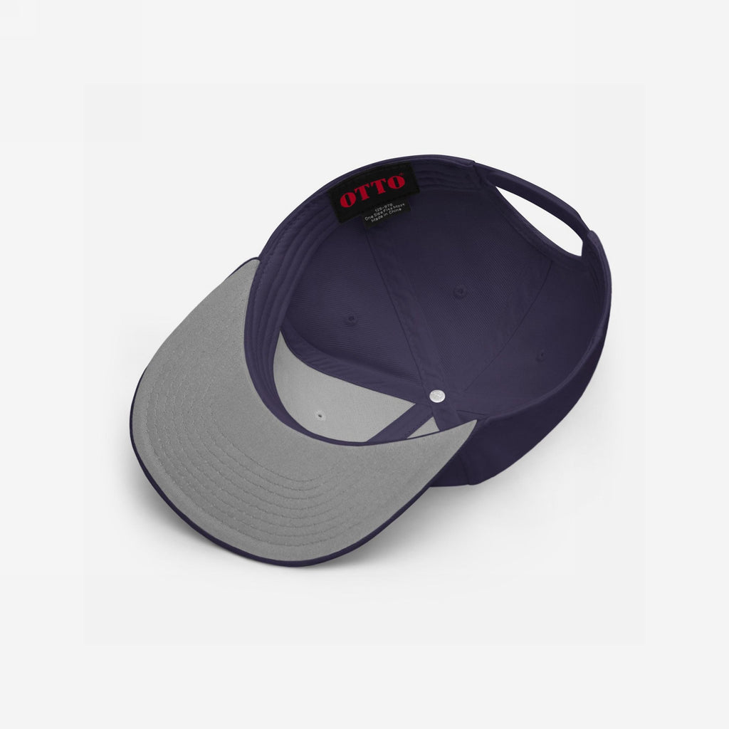 Inside view of the Make Fascists Afraid Again hat reveals a navy crown, gray under-visor, and sewn-in label. Designed for everyday resistance, it’s a bold statement piece against fascism.