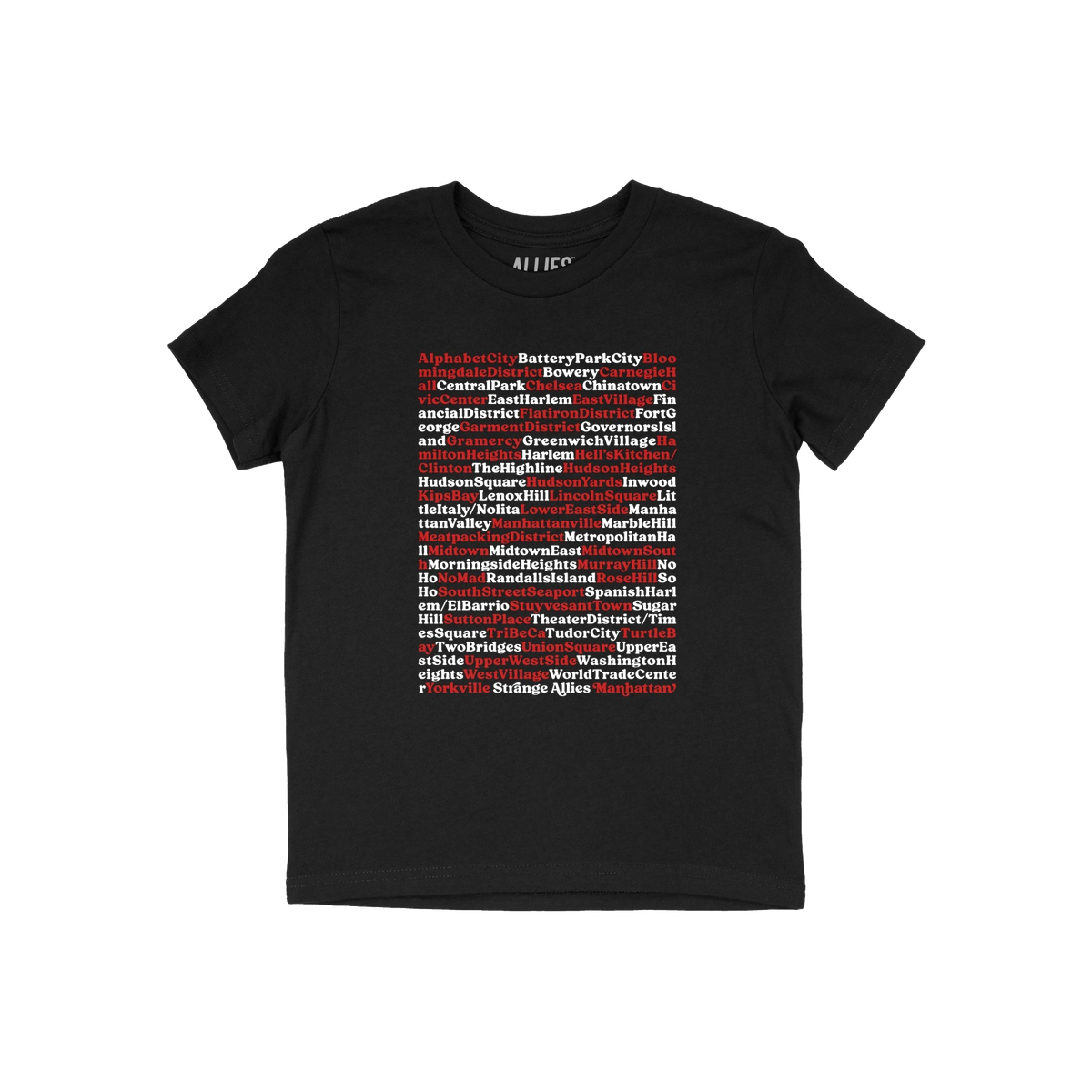 Manhattan Neighborhoods Kids T-shirt