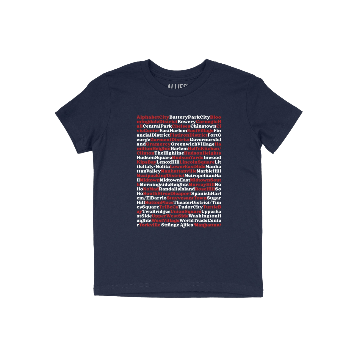 Manhattan Neighborhoods Kids T-shirt