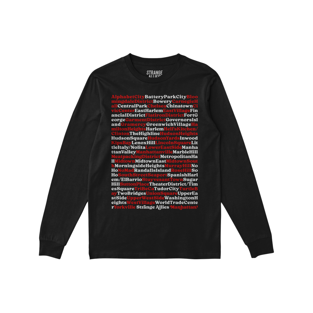 Manhattan Neighborhoods Long Sleeve T-shirt