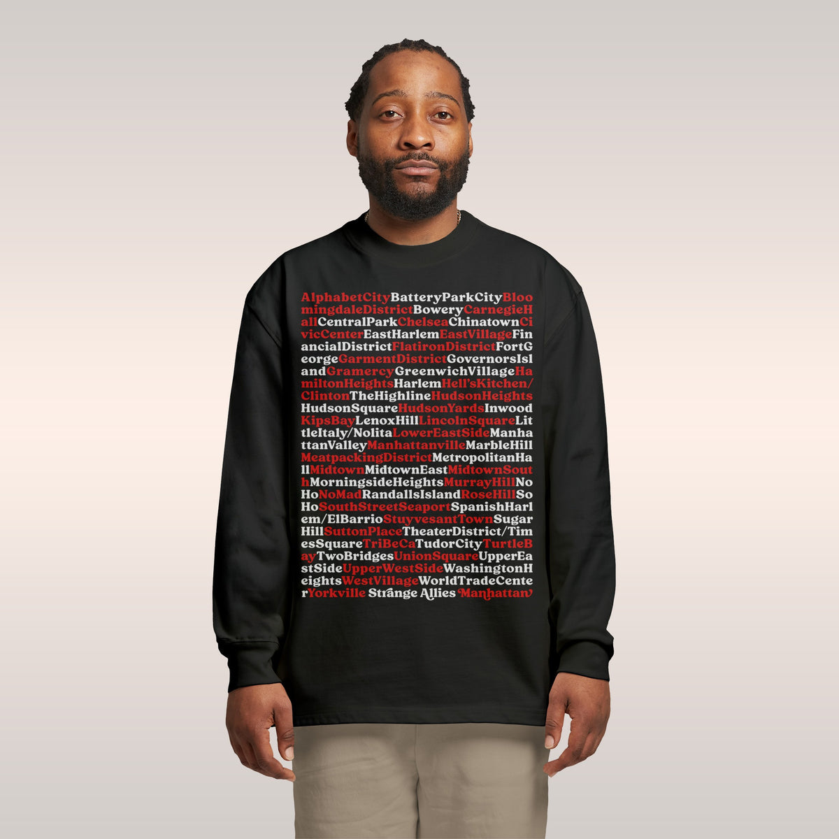 Manhattan Neighborhoods Long Sleeve T-shirt
