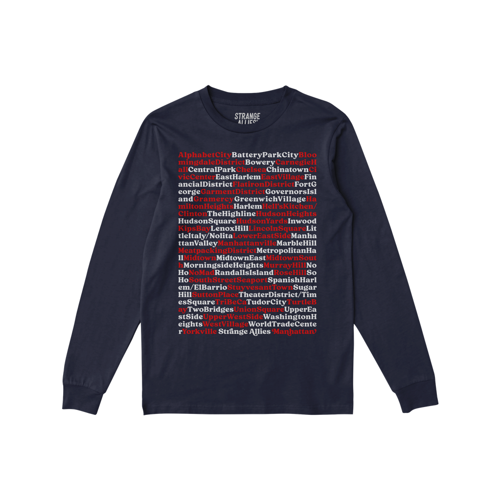Manhattan Neighborhoods Long Sleeve T-shirt