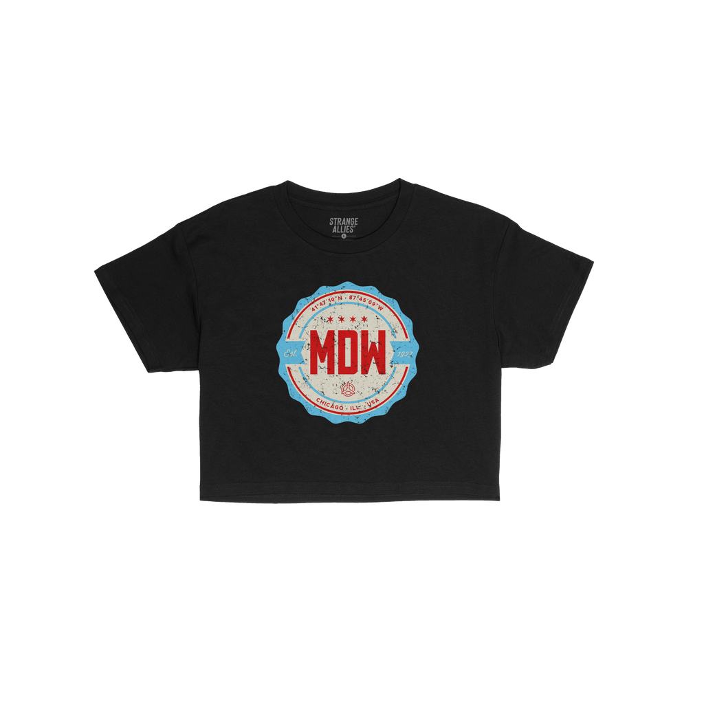 Chicago MDW Midway Airport Badge Crop Top