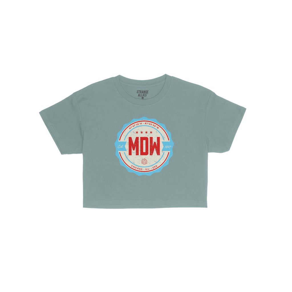 Chicago MDW Midway Airport Badge Crop Top