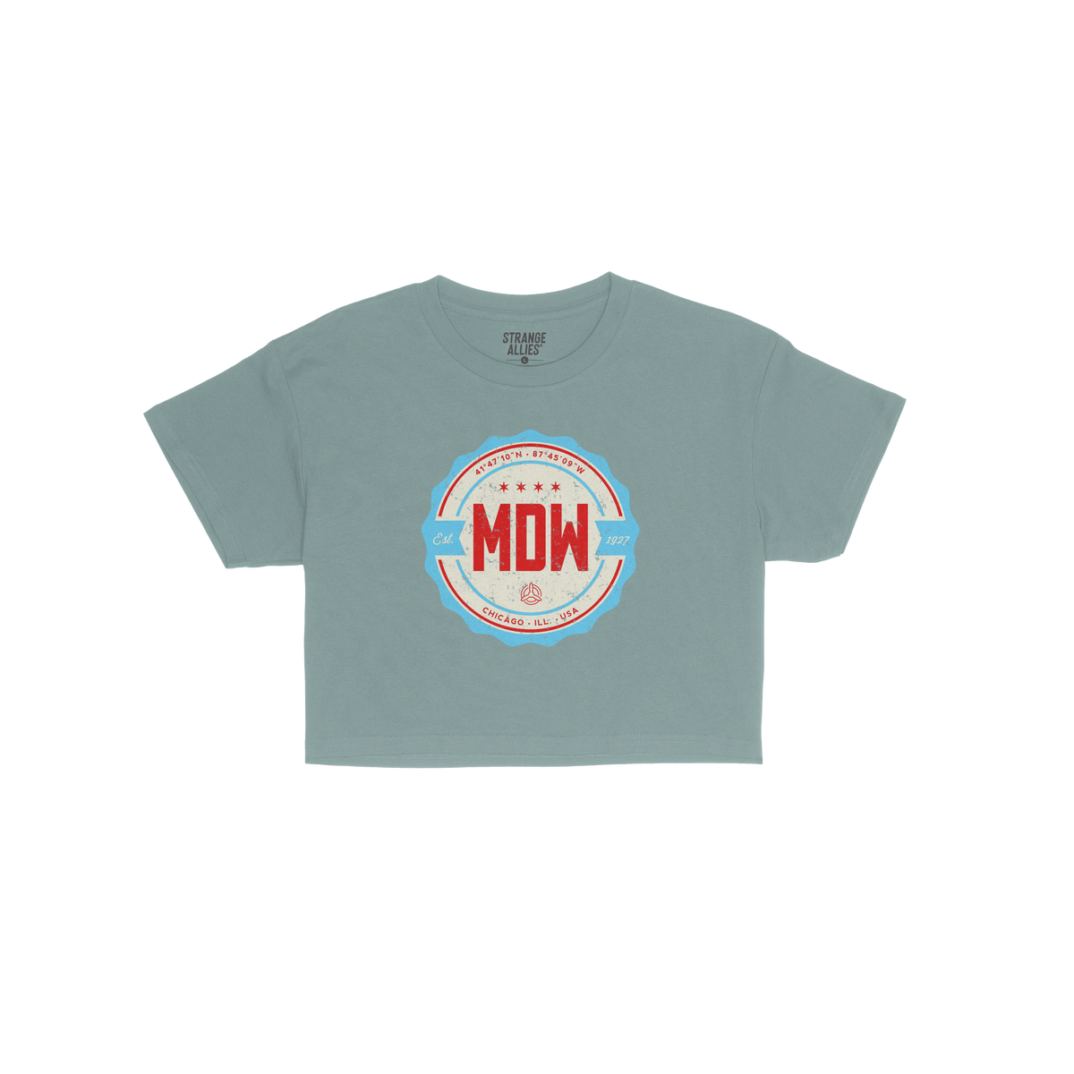 Chicago MDW Midway Airport Badge Crop Top