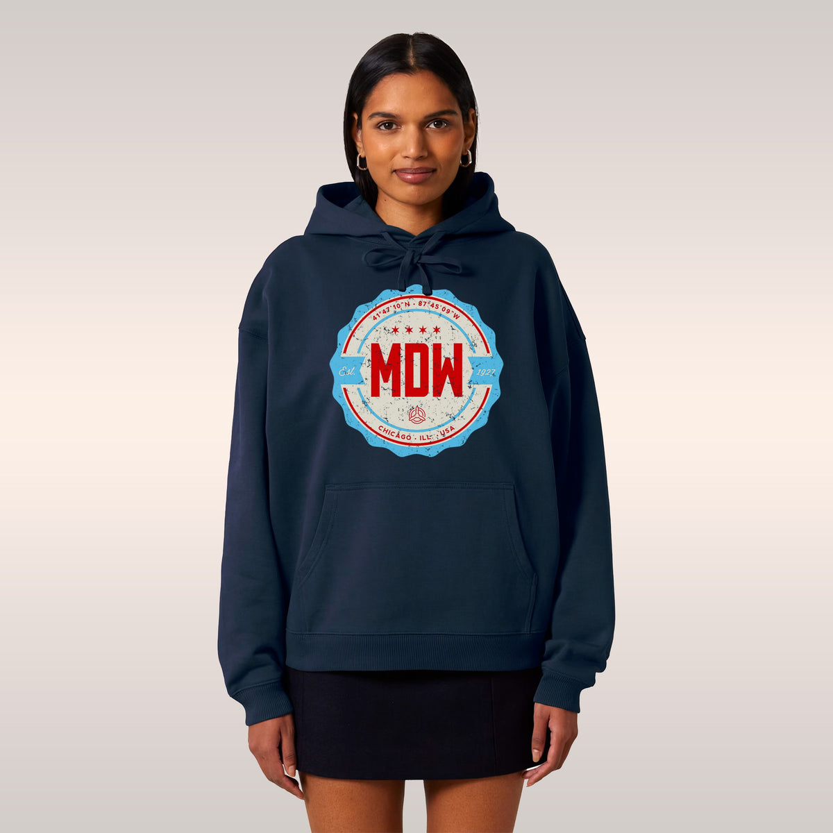 Chicago MDW Midway Airport Badge Hoodie