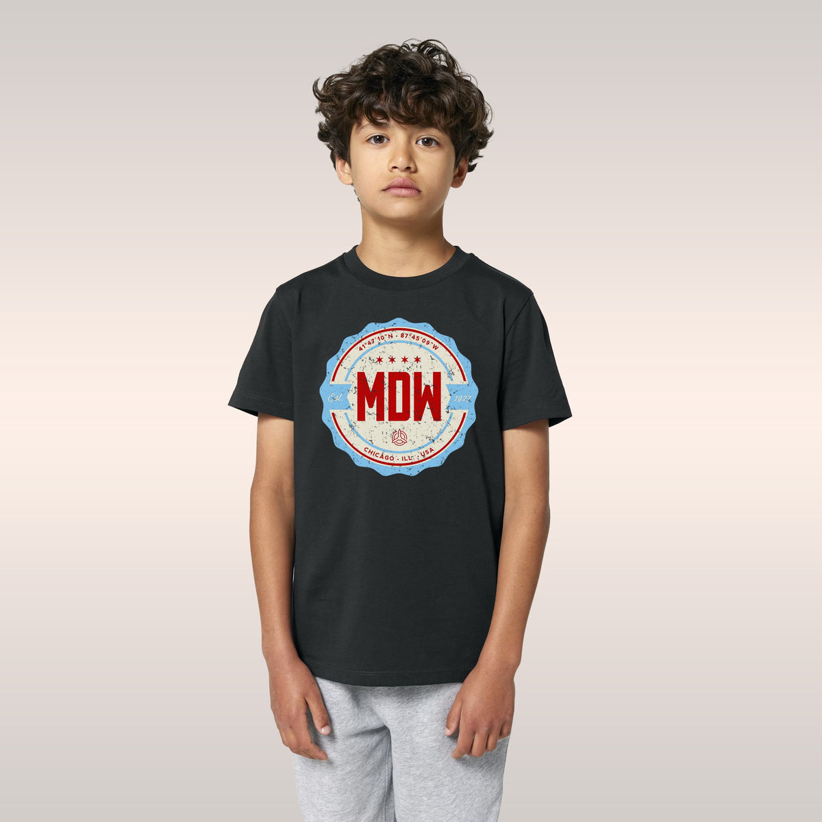 Chicago MDW Midway Airport Badge Kids T-shirt