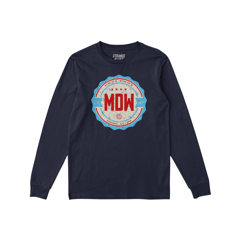 Chicago MDW Midway Airport Badge Long Sleeve T-shirt