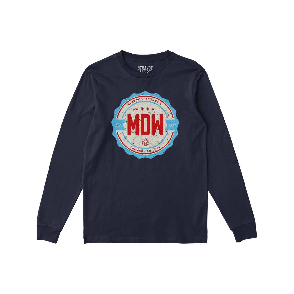 Chicago MDW Midway Airport Badge Long Sleeve T-shirt