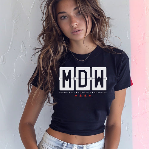Chicago MDW Midway Airport Flipboard Women's Baby Tee