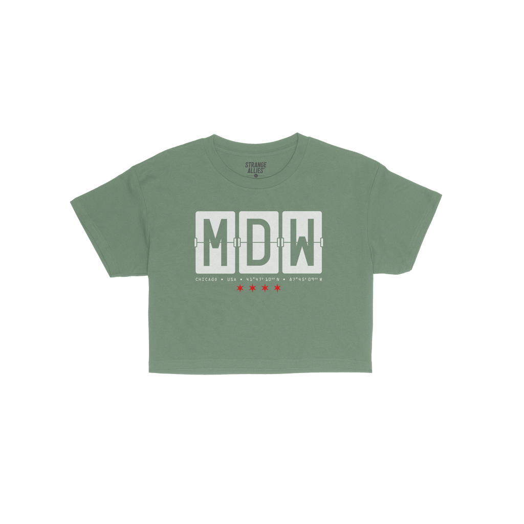 Chicago MDW Midway Airport Flipboard Crop Top