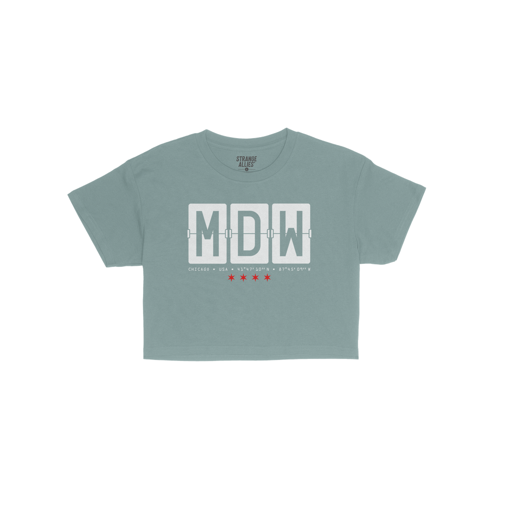 Chicago MDW Midway Airport Flipboard Crop Top