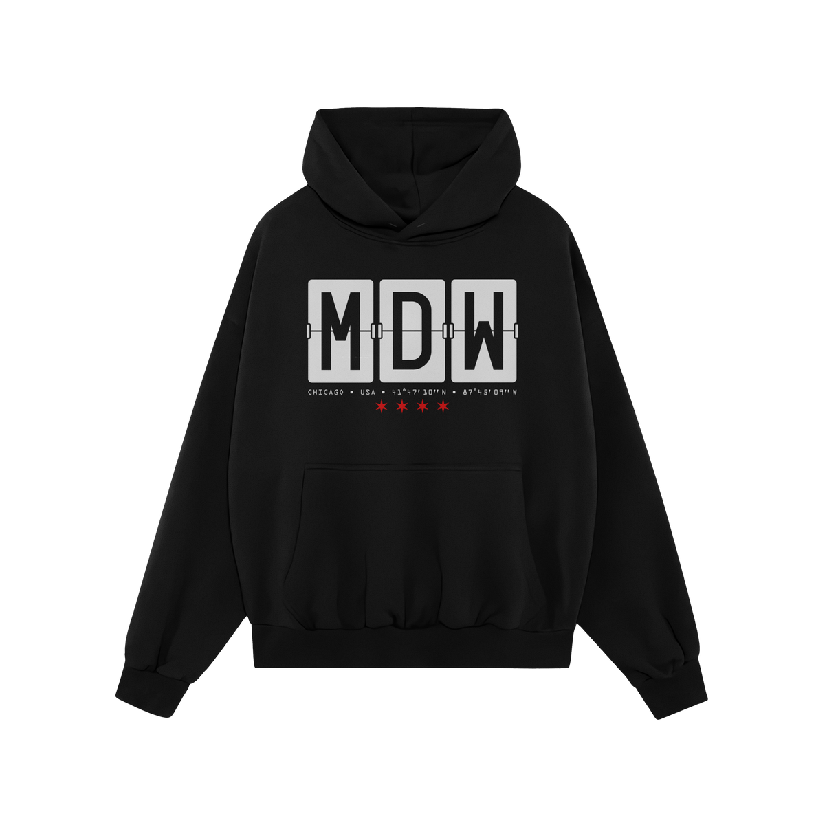 Chicago MDW Midway Airport Flipboard Hoodie